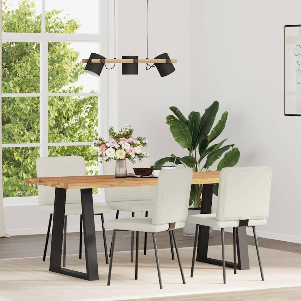 vidaXL Esszimmerstühle 4 Stk. Creme Samt