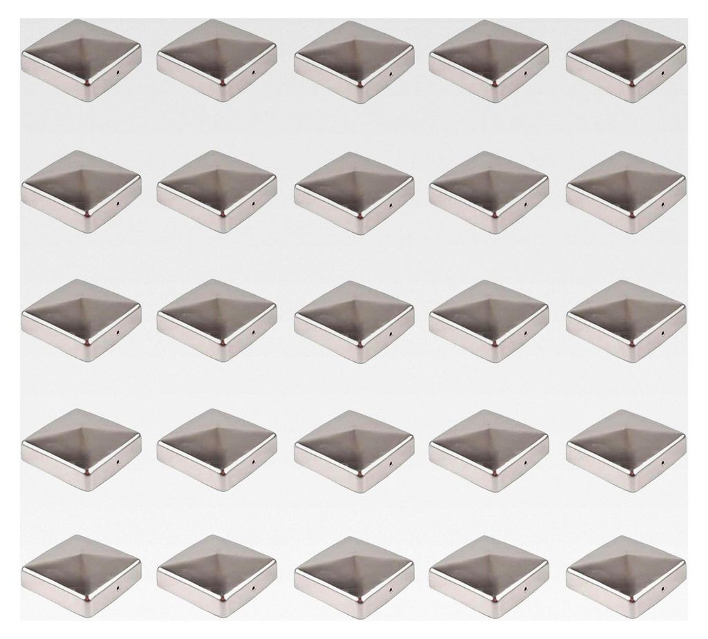 25x Pfostenkappen Edelstahl Pyramide/Kugel (101 x 101 mm Pyramide)