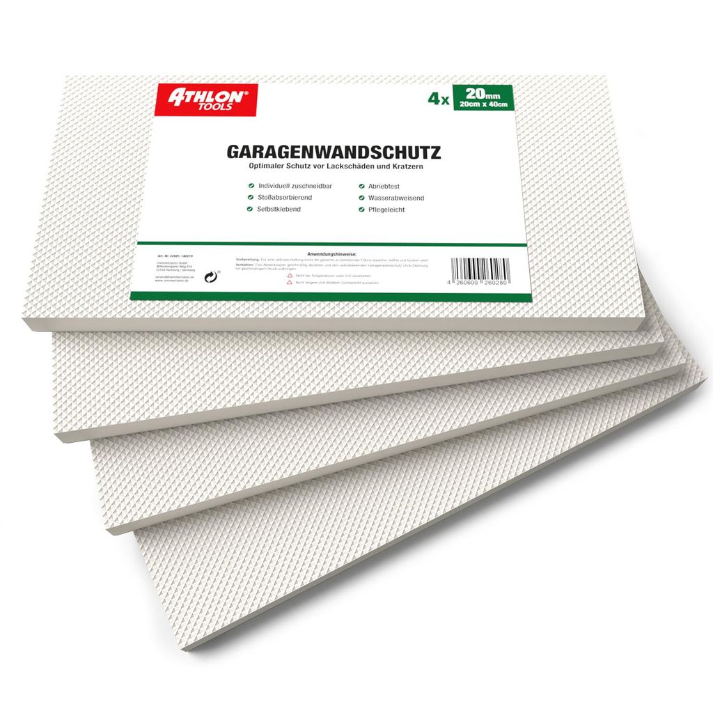 ATHLON TOOLS 4x MaxProtect Premium Garagen-Wandschutz - Produktbild 