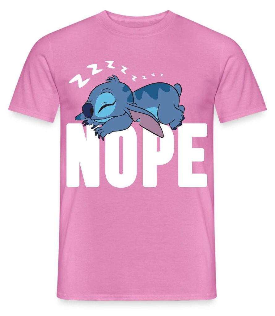 Lilo & Stitch | Schlafender Stitch Nope Männer T-Shirt, Produktbild 