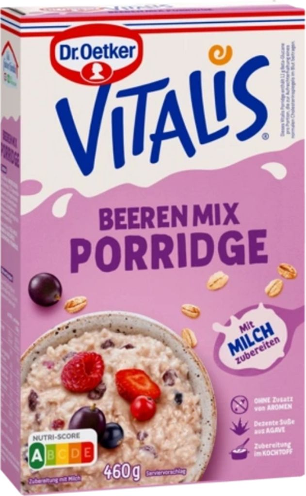 Vitalis Porridge Großpackung Beeren Mix mit Süße aus Agave Produktbild 