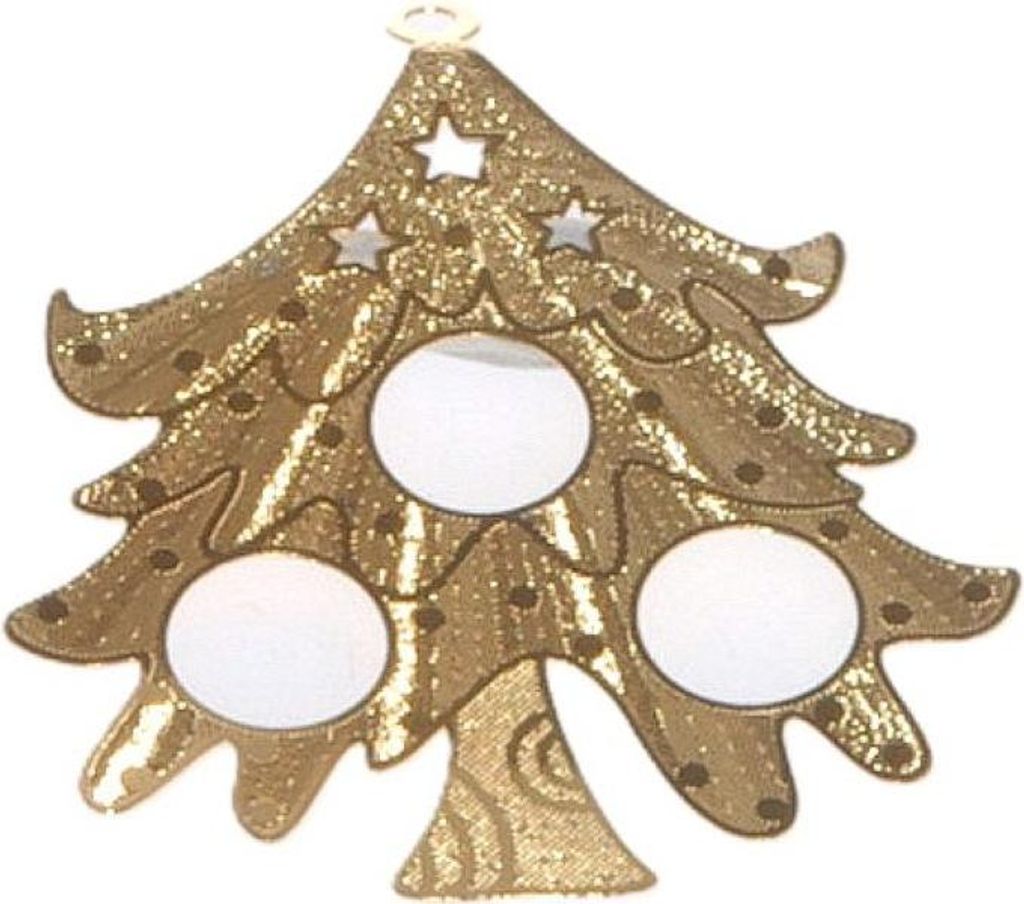 Mini-Tanne - Streudeko - Metall gold - 5 x 4 cm - 24 Stk. -97518-02