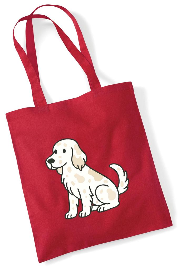 Huuraa Jutebeutel English Setter Comic Setti 10 Liter Classic Red Baumwolle Tasche Geschenkidee