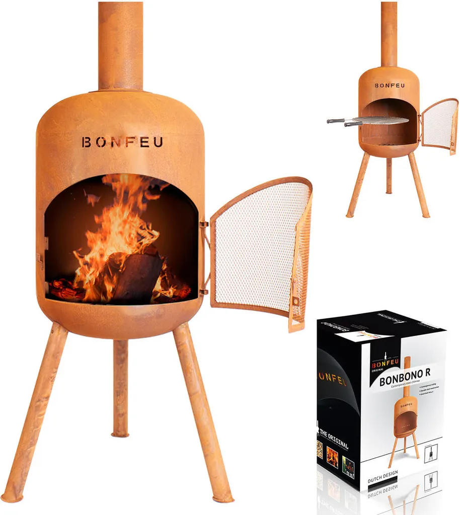 Brasero de Terrasse avec Four et Grille - Cheminée d'Extérieur BonBono