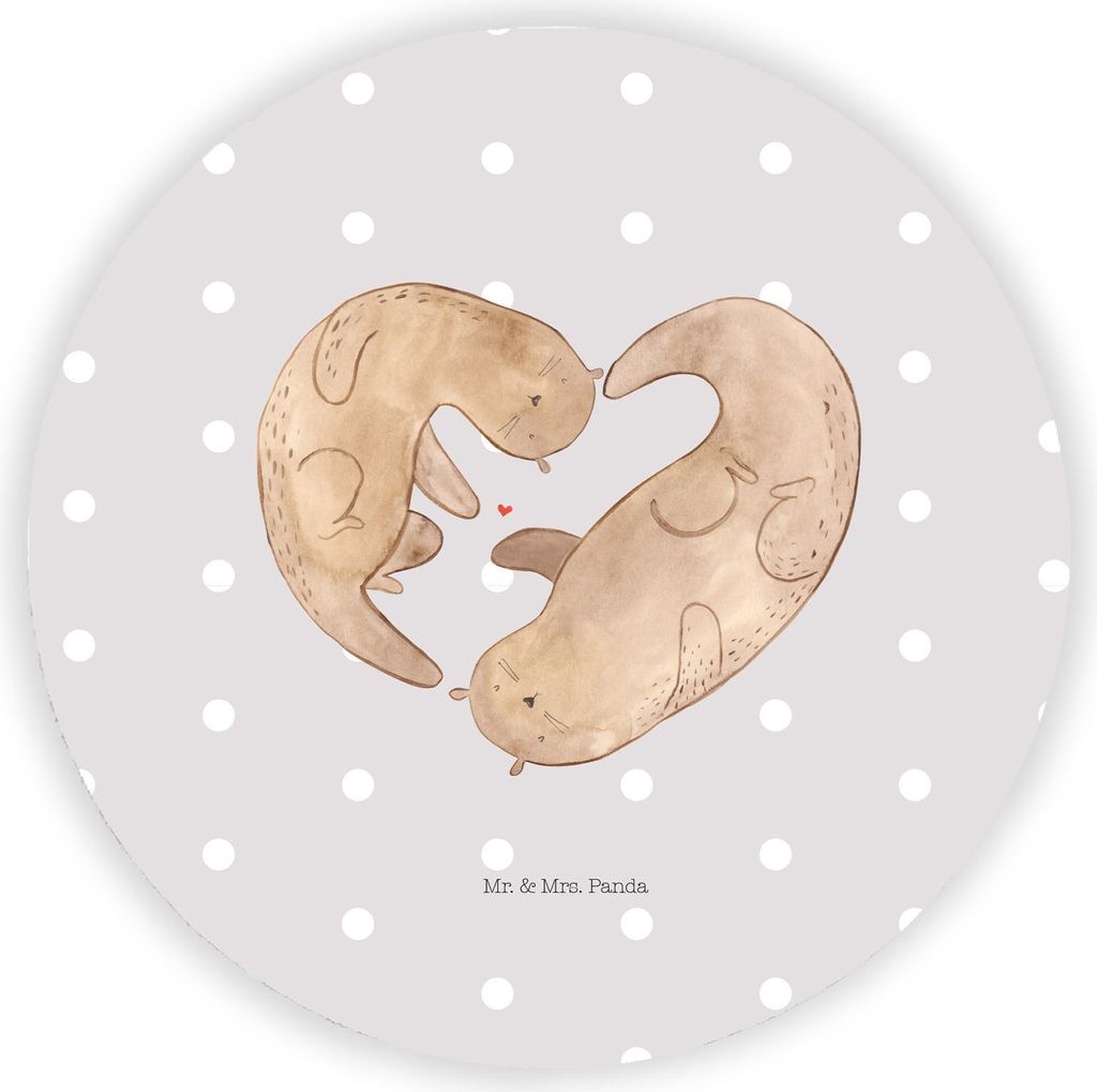 Mr. & Mrs. Panda magnet Otter Herz - Grau Pastell - Geschenk, whiteboardmagnet, pinnwand, Liebe, Seeotter, Kühlschrankmagnet, für magnettafel, k...