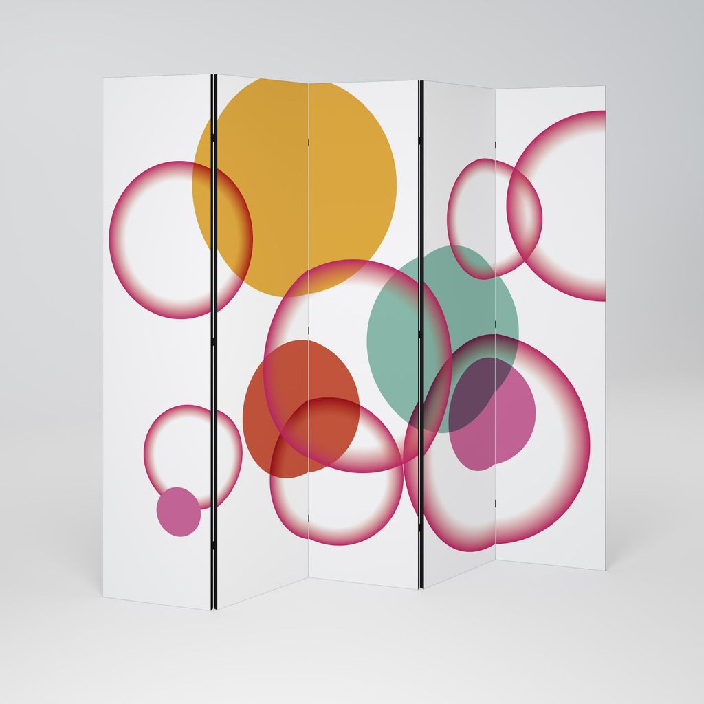 SpaceRebels Paravent Raumteiler - 5-teilig Raumtrenner, Druck 2-Seite - Raumtrenner - Trennwand Wohnung - Room Divider - Spanische Wand Deko Modern...