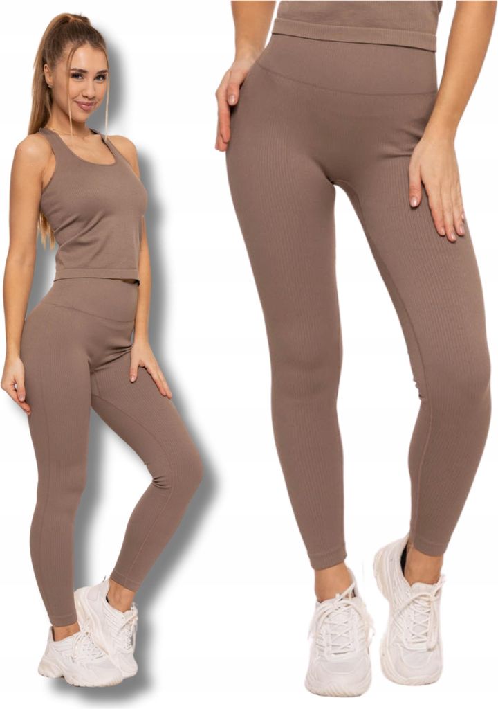 Damen Sport Leggings High State Blickdicht Gerippt Bequem Produktbild 