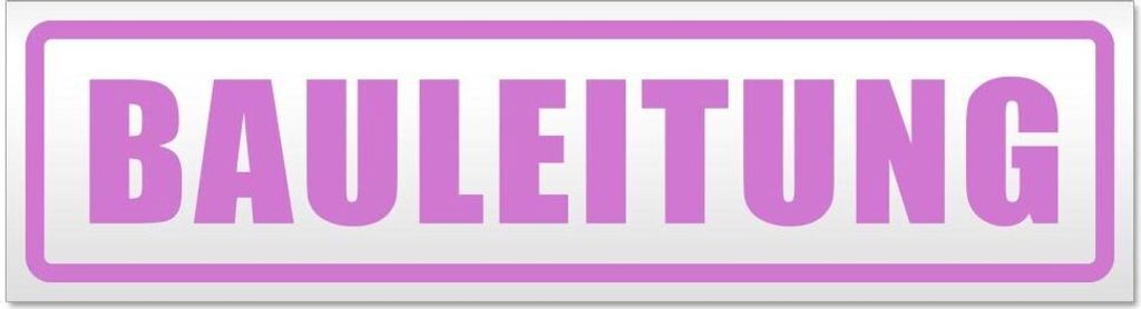 Kiwistar - Autoaufkleber - Flieder - 45 x 12 cm - Bauleitung - Hinweis Aufkleber Sticker für Auto, Kfz, Fahrrad, PKW, LKW