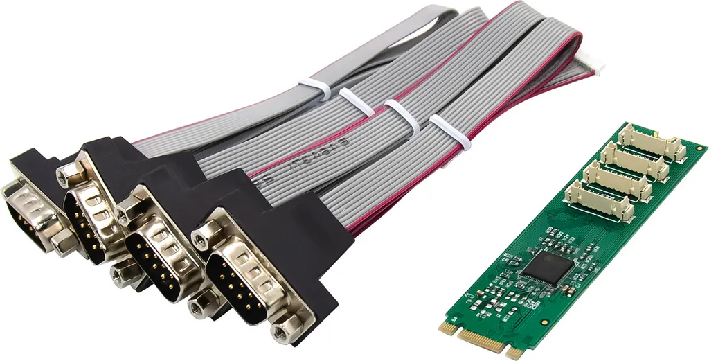 InLine Carte d'interface M.2 vers 4 ports Série RS232 Sub-D 9 broches