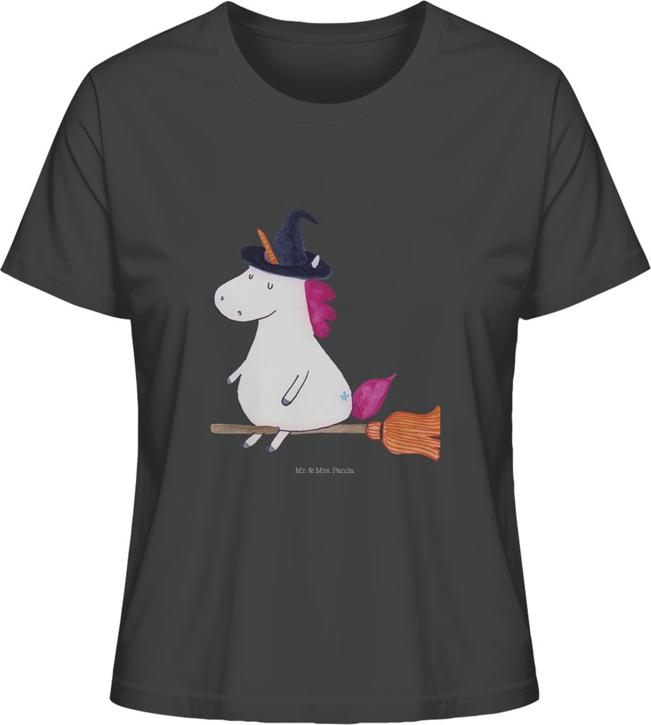 Mr. & Mrs. Panda Damen T-Shirt Einhorn Hexe Größe XL - Anthrazit - Geschenk, shirt, Oberteil, Einhörner, Basic, Unicorn, Frau, Teufel, Mit Print...