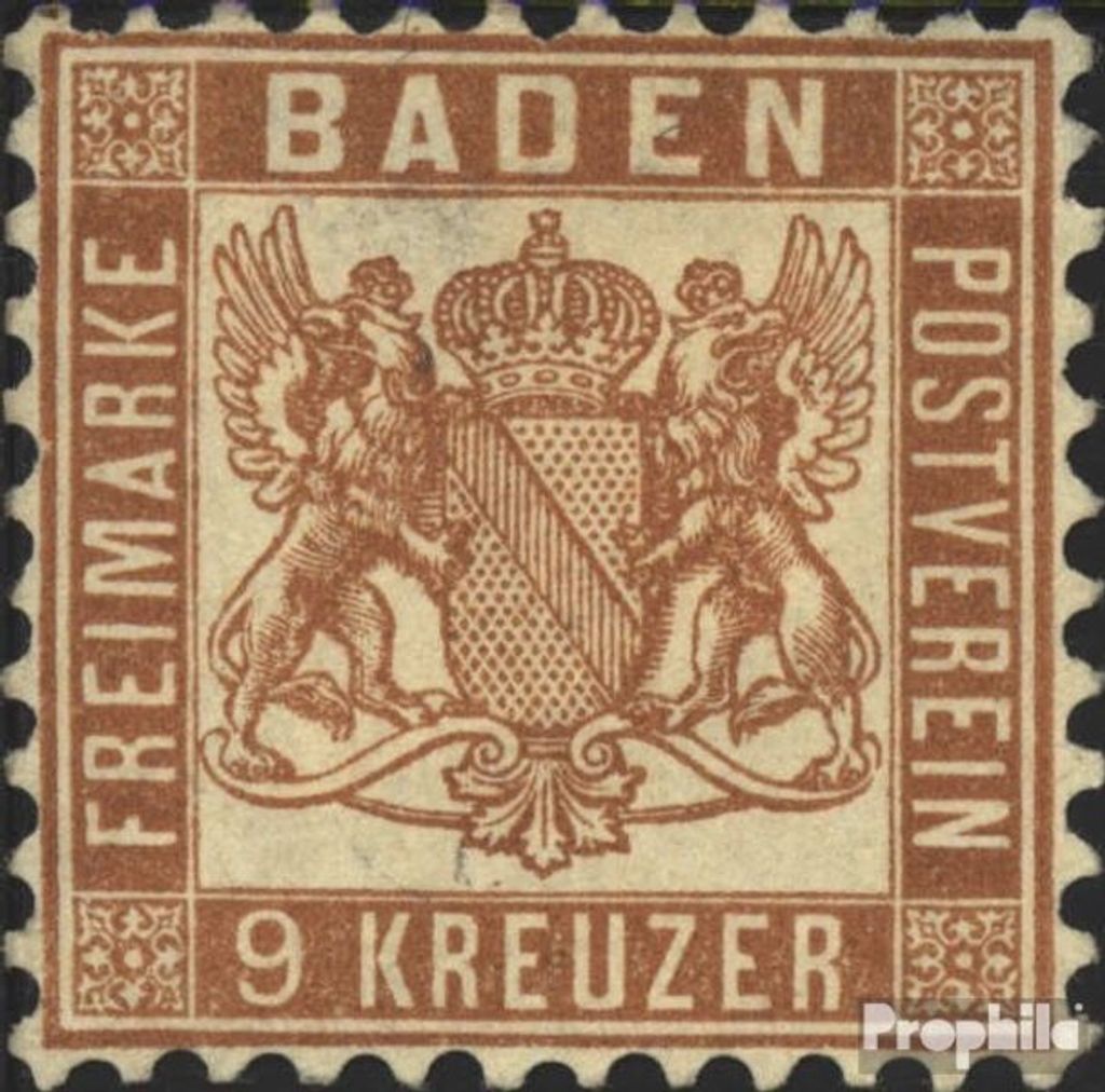 Briefmarken Baden 1862 Mi 20a fein (B-Qualität) gestempelt Wappen