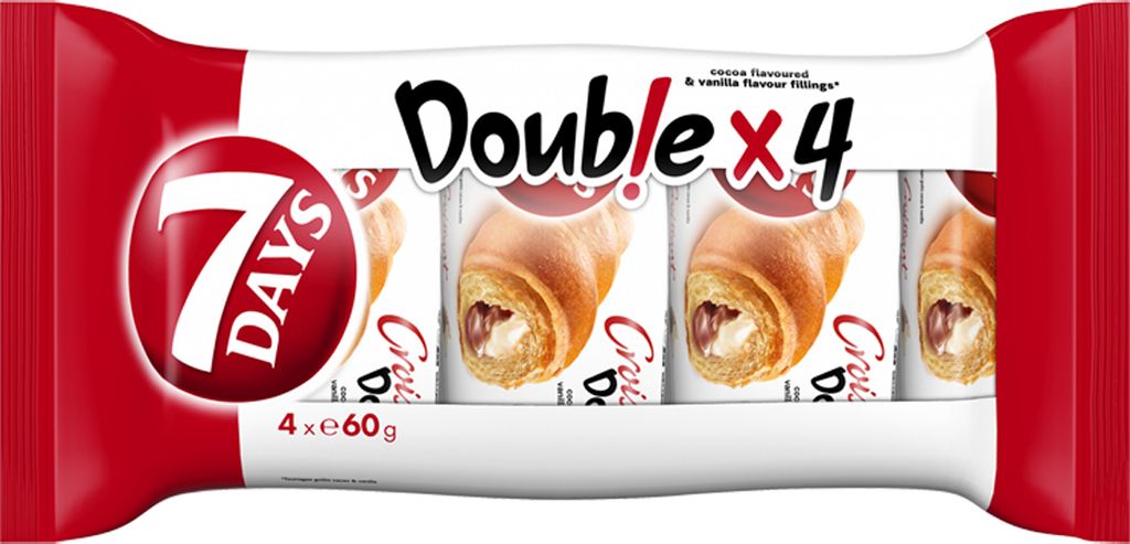 7Days Croissant mit Kakao-Vanillecreme Füllung 240g