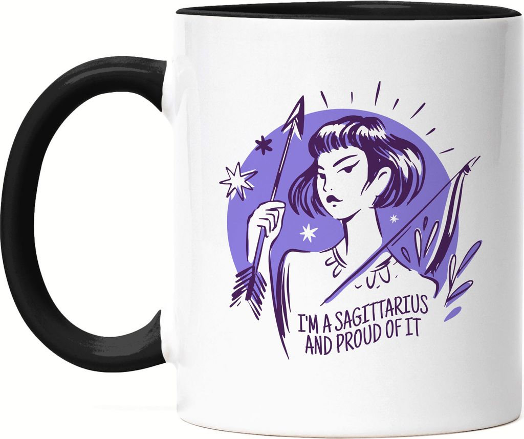Schütze Sternzeichen Tasse Schwarz Sagittarius Horoskop Geschenkidee November Dezember Geburtstag