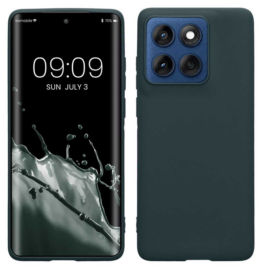 kwmobile Handyhülle für Motorola Edge 60 Hülle - TPU Case - Kabelloses Laden - Schutzhülle Cover in Dunkler Schiefer