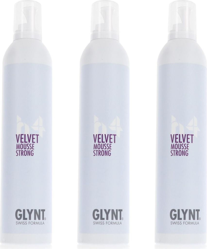 GLYNT Velvet Mousse Strong 3 x 500 ml Schaumfestiger starker Halt Set
