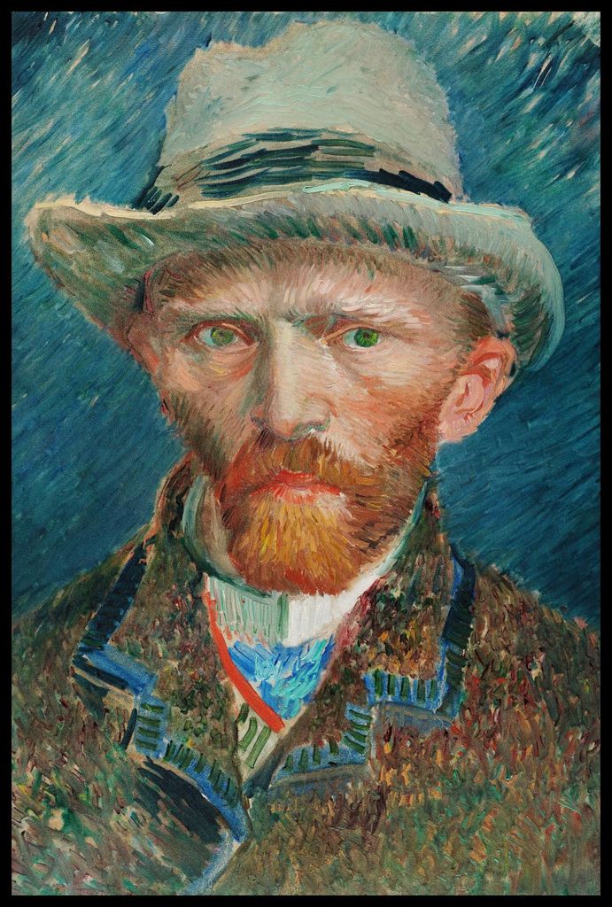 Plakat 61x91,5cm Selbstporträt 4, Van Gogh Vintage für das Wohnzimmer