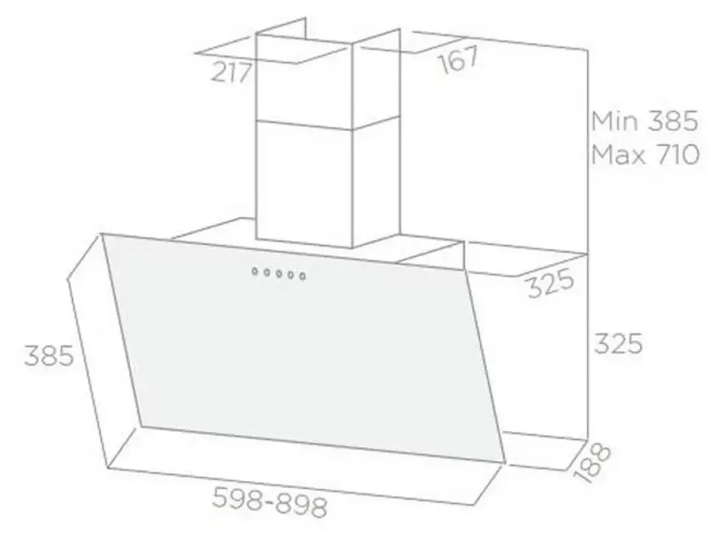 Hotte Murale Elica Prf0119829a Puissante Aspiration et Éclairage LED