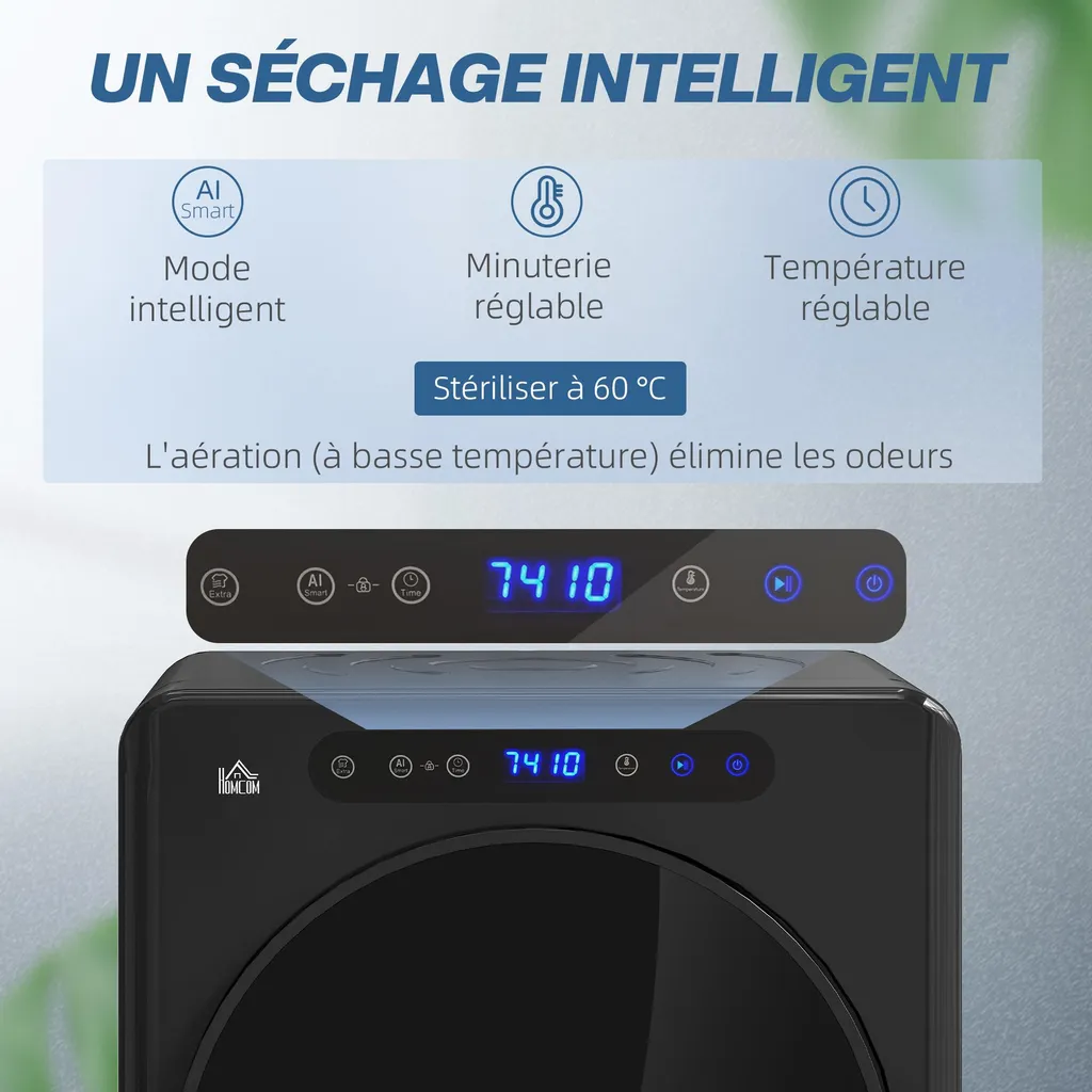 Petit sèche-linge électrique 3kg avec 6 modes de séchage rapide