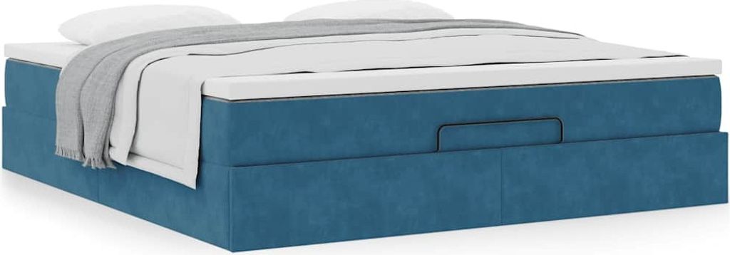 2025 cloris Bettrahmen inkl. Lattenrost - Ottoman-Bett mit Matratze Dunkelblau 180x200 cm Samt - Klassische Betten Sale7798379 4parcel