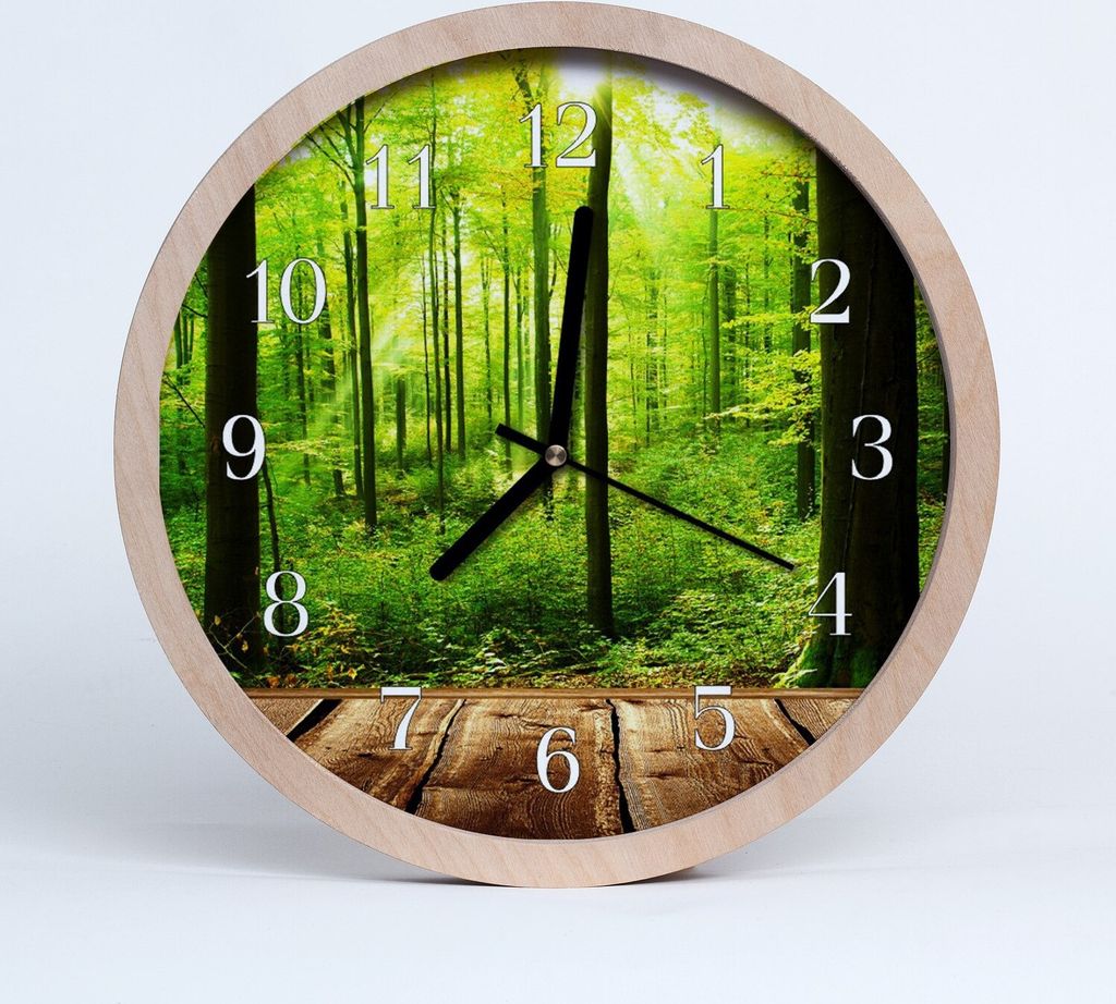 Holzuhr 30fi cm wanduhr - Round loft Wald