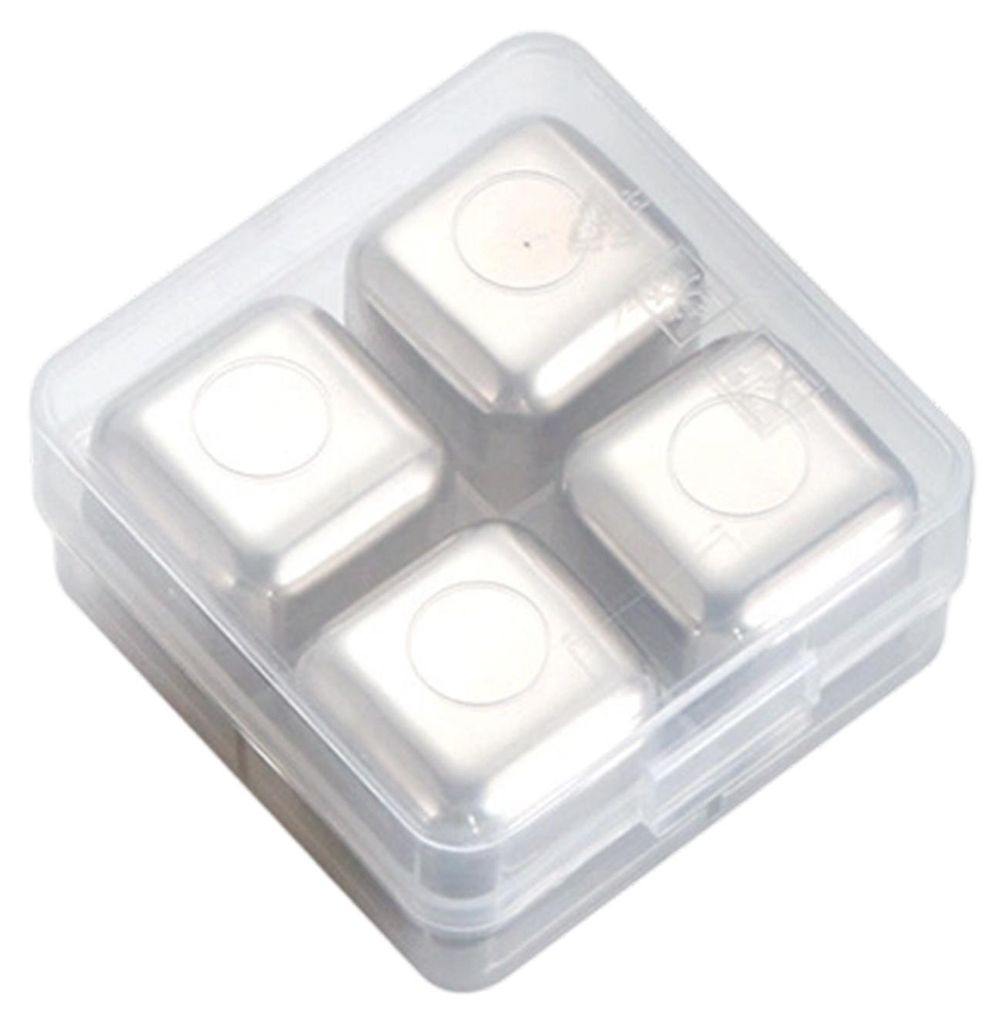 Edelstahl-Eiswürfel-Set mit Clips, wiederverwendbare Getränkekühler, Schnellgefrier-Metall-Whisky-Kühlsteine für Bier-Cocktails