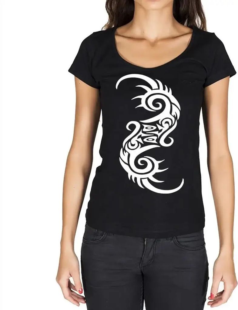 Damen Grafik T-Shirt Stammestätowierung – Tribal Tattoo – Öko-Verantwortlich Vintage Jahrgang Kurzarm Lustige Druck Geburtstag Geschenk Frau