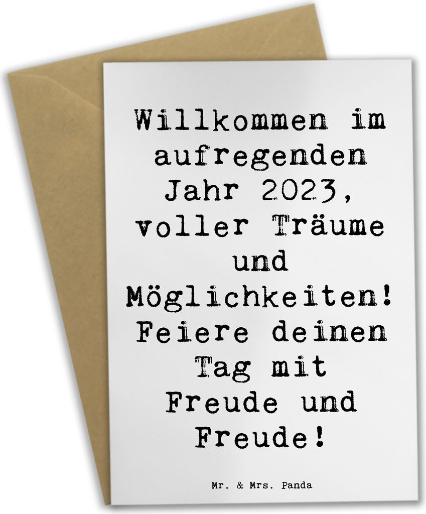 Mr. & Mrs. Panda Grußkarte Spruch 2023 Geburtstag Freude - Weiß - Geschenk, dankeskarten, Geburtstagsgeschenk, neues Kapitel, Grußkarten, 2014, ...
