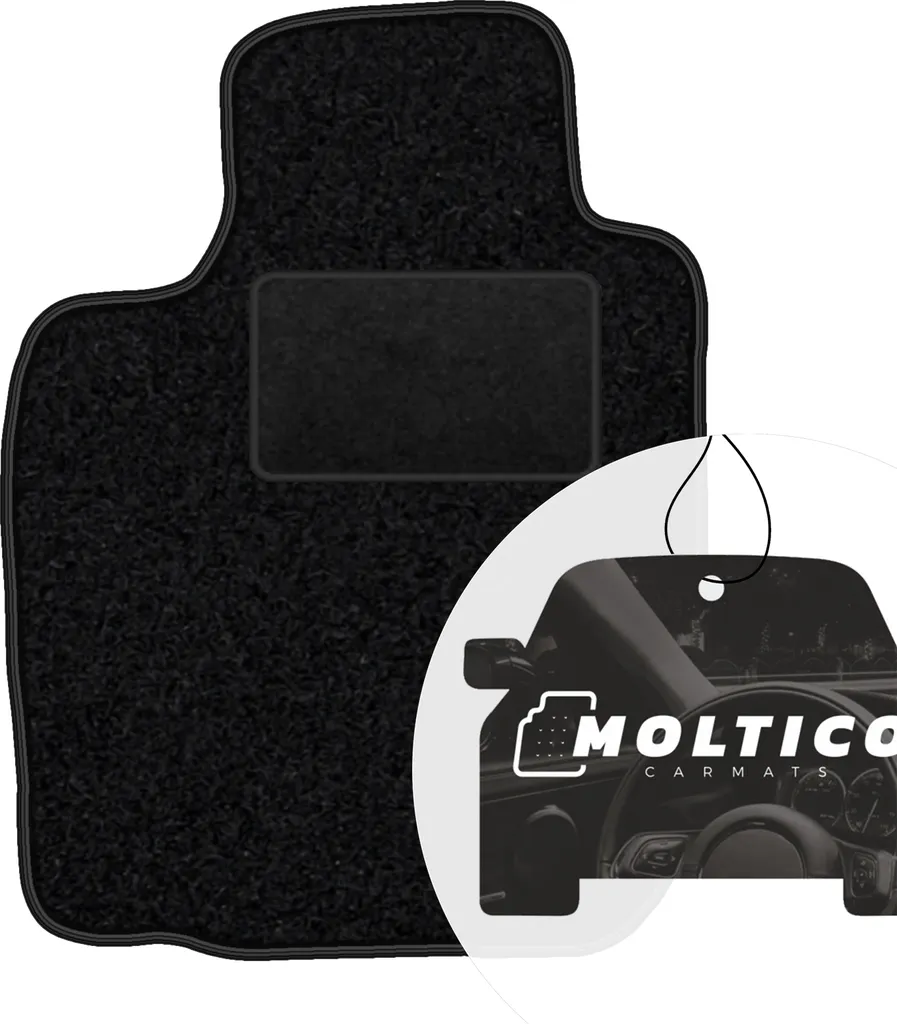 moto-MOLTICO tappetino conducente auto velours lato conducente tappetini auto nero tappetino conducente 1 pezzo adatto per Dacia Logan I Sandero I