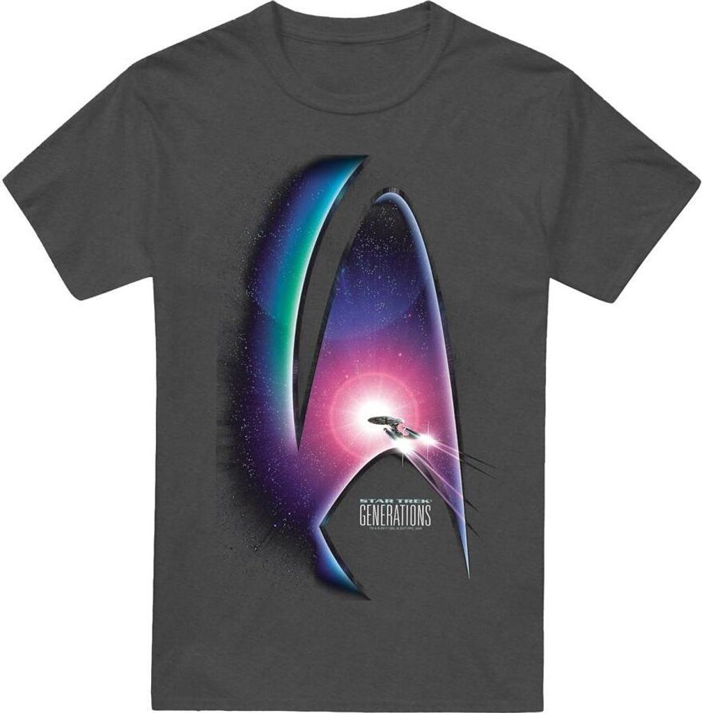Star Trek - "Generations" T-Shirt für Herren/Damen Uni TV18128 (M) (Holzkohle)