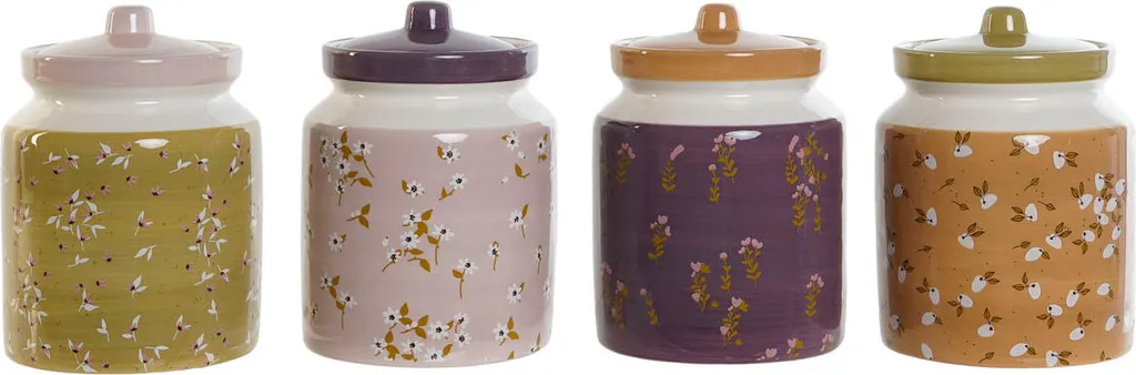 Pot en Dolomite Multicolore DKD Home Decor 12x16cm - Finition Mate