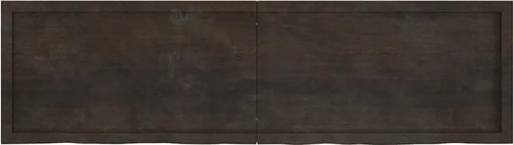 Top Scrivania Legno Massello Rovere 180x50 Marrone Scuro Design