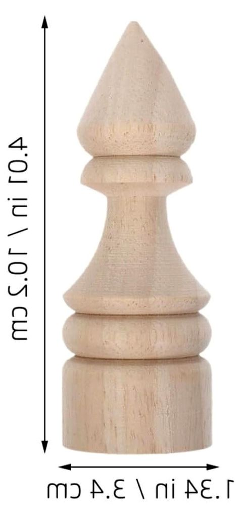 Massivholz Abschlusselemente 4X10cm Unbehandelt für Bettpfosten und dekorative Zierknöpfe im Schlafzimmer