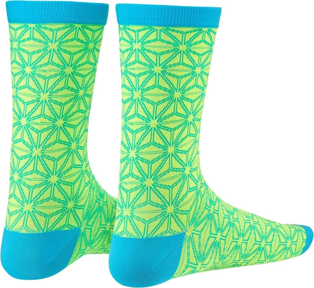 Supacaz Unisex Socken Supasox Asanoha , Gelb Blau, 43-47