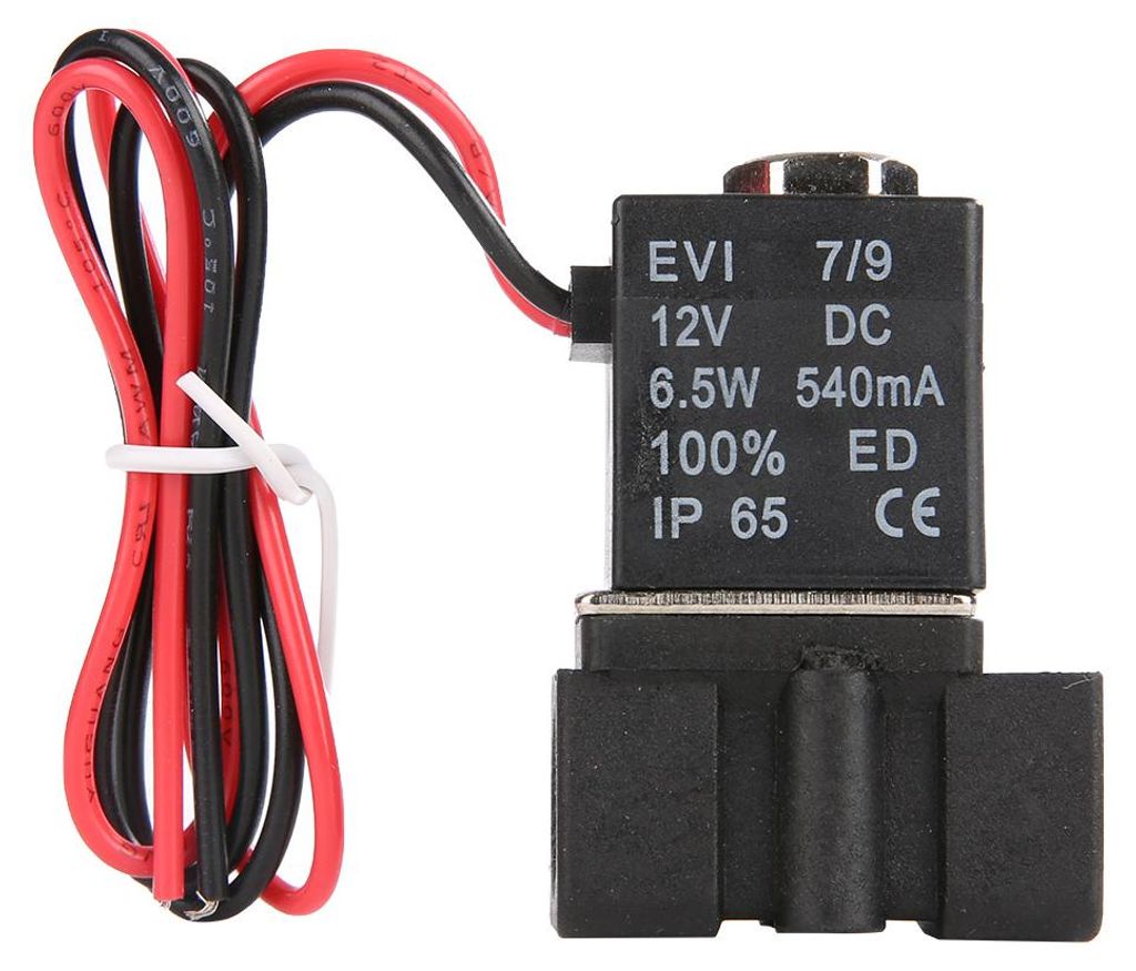 1/8" NPT 2-Wege-Elektromagnetventil aus Kunststoff, NC, normalerweise geschlossen, DC12V