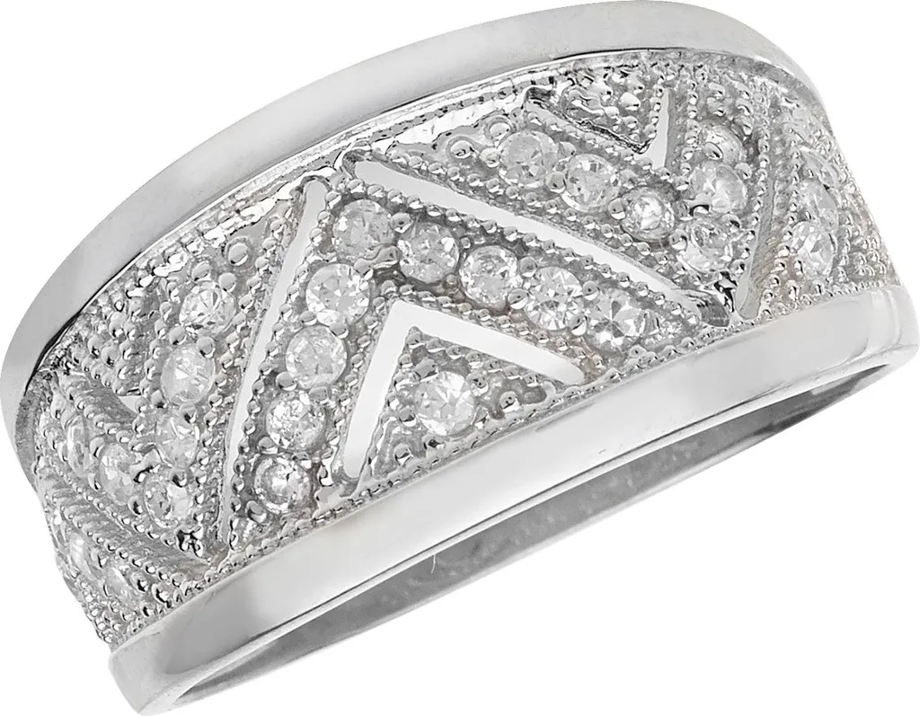 Anneau Solitaire pour Femme en Argent 925 et Zirconium Brillant T54