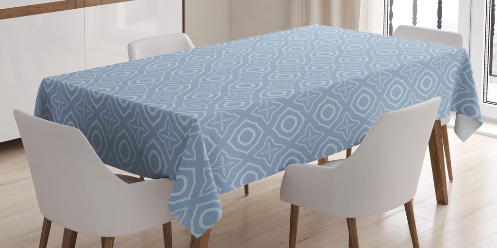 ABAKUHAUS geometrisch Tischdecke, Monochromatische Moderne geometrische abstrakte Blumen Starry wie Zier Formen, 140 x 170 cm, Blau grau