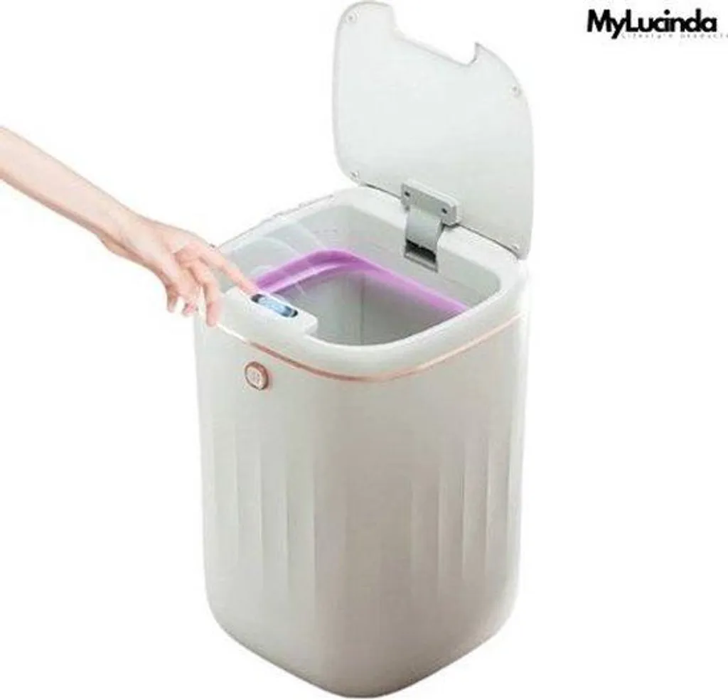 Poubelle électrique 24L automatique étanche blanche - Modèle Sensor Pro