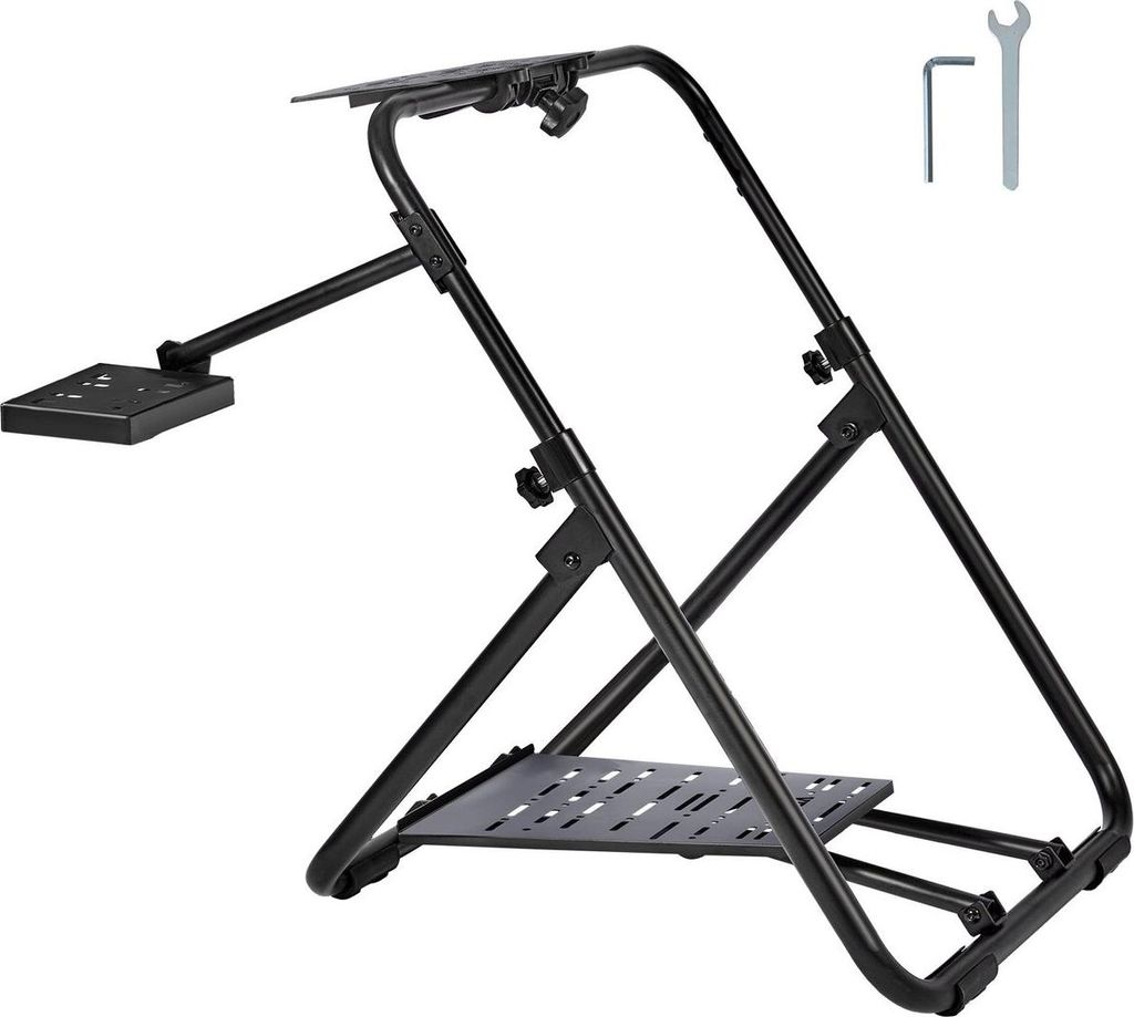 Klappbarer Rennlenkradständer, höhenverstellbare Universalbasis, kompatibel mit Logitech- und Thrustmaster-Rennlenkrädern und -Pedalen, robuster...