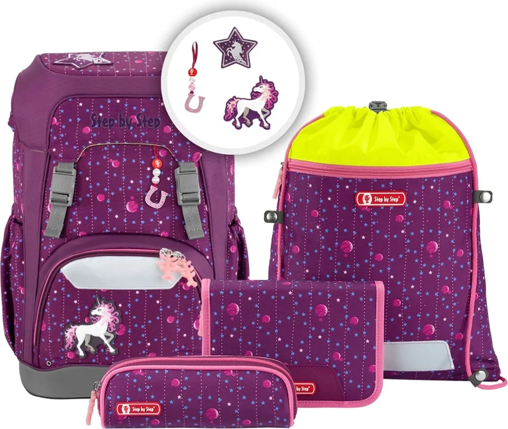Cartable ergonomique Step by Step Giant 5 pièces Licorne pour l'école