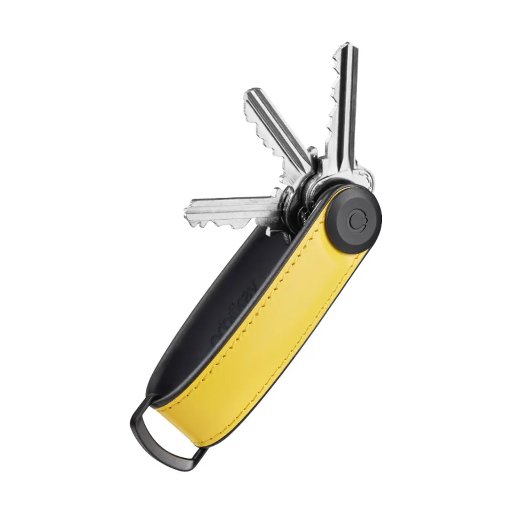 Orbitkey Portachiavi Pelle Nappa Giallo | Accessorio Design Silenzioso