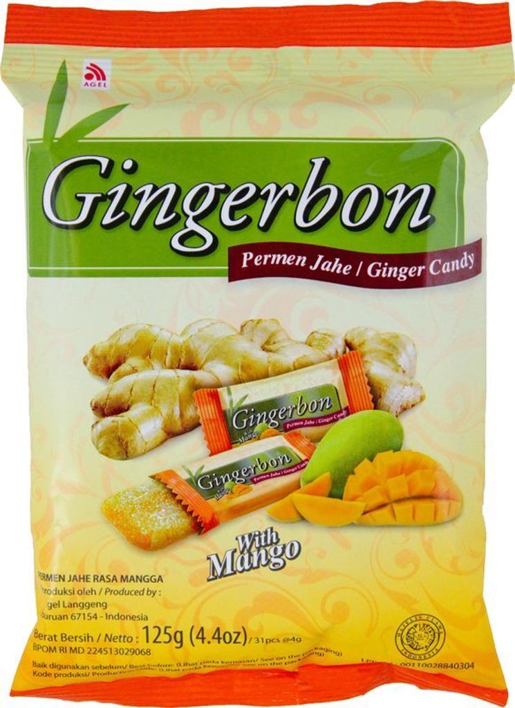 [ 125g ] AGEL Ingwer Bonbons mit Mango-Geschmack / Ginger Produktbild 