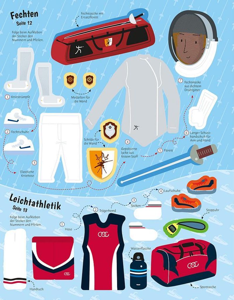 Mein Anzieh-Stickerbuch: Sportarten aus aller Welt