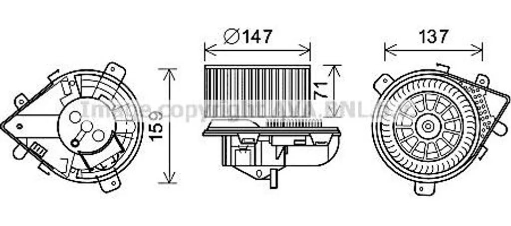 Pulseur d'air habitacle pour Citroën et Peugeot compatible OE 64410 AVA
