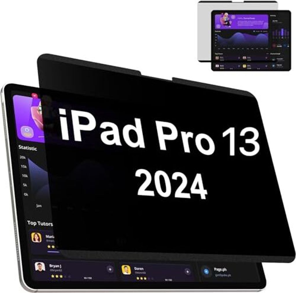 IPROKKO Magnetic Privacy Film Compatible iPad Pro 13 Zoll (2024), entfernbarer Anti-Blend-Blend-Blue-Licht-Filterbildschirm