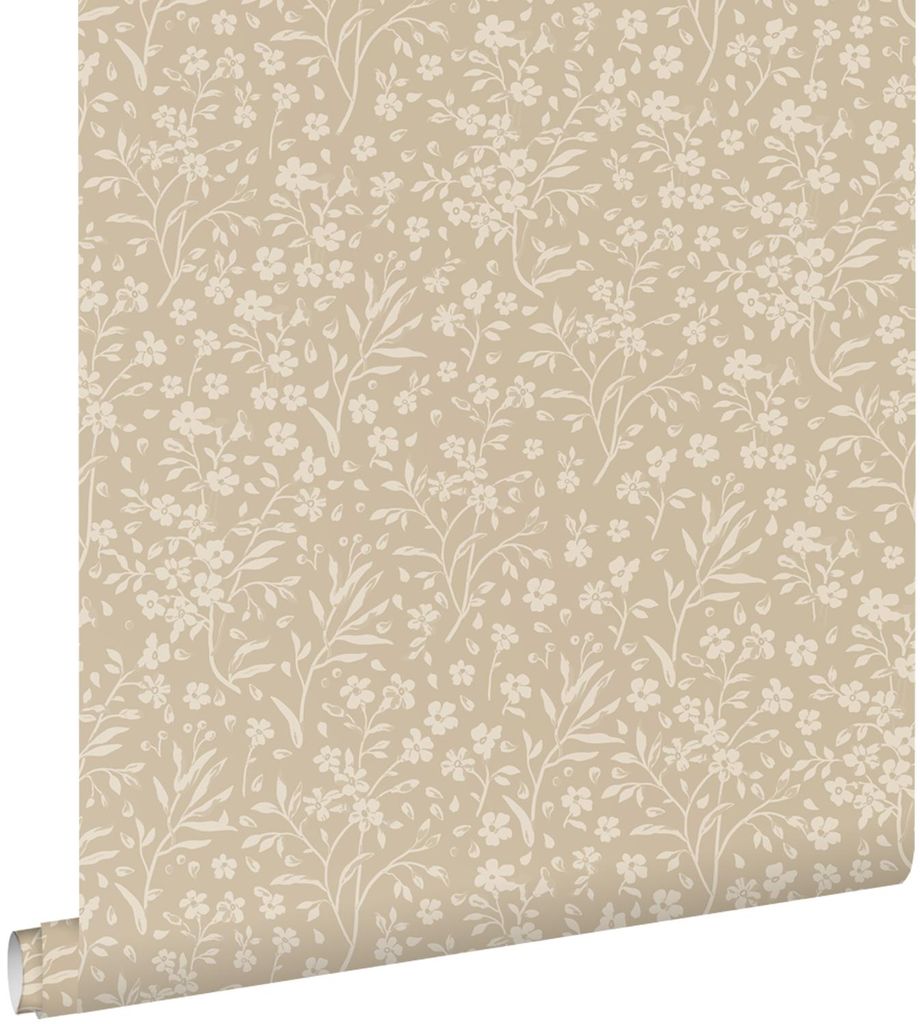 ESTAhome Tapete Blumen Beige 50 x 900 cm