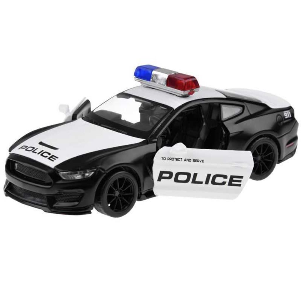 Polizeiauto aus Metall, Ford Shelby GT350, Maßstab 1:32, mit Blaulicht, ZA4610