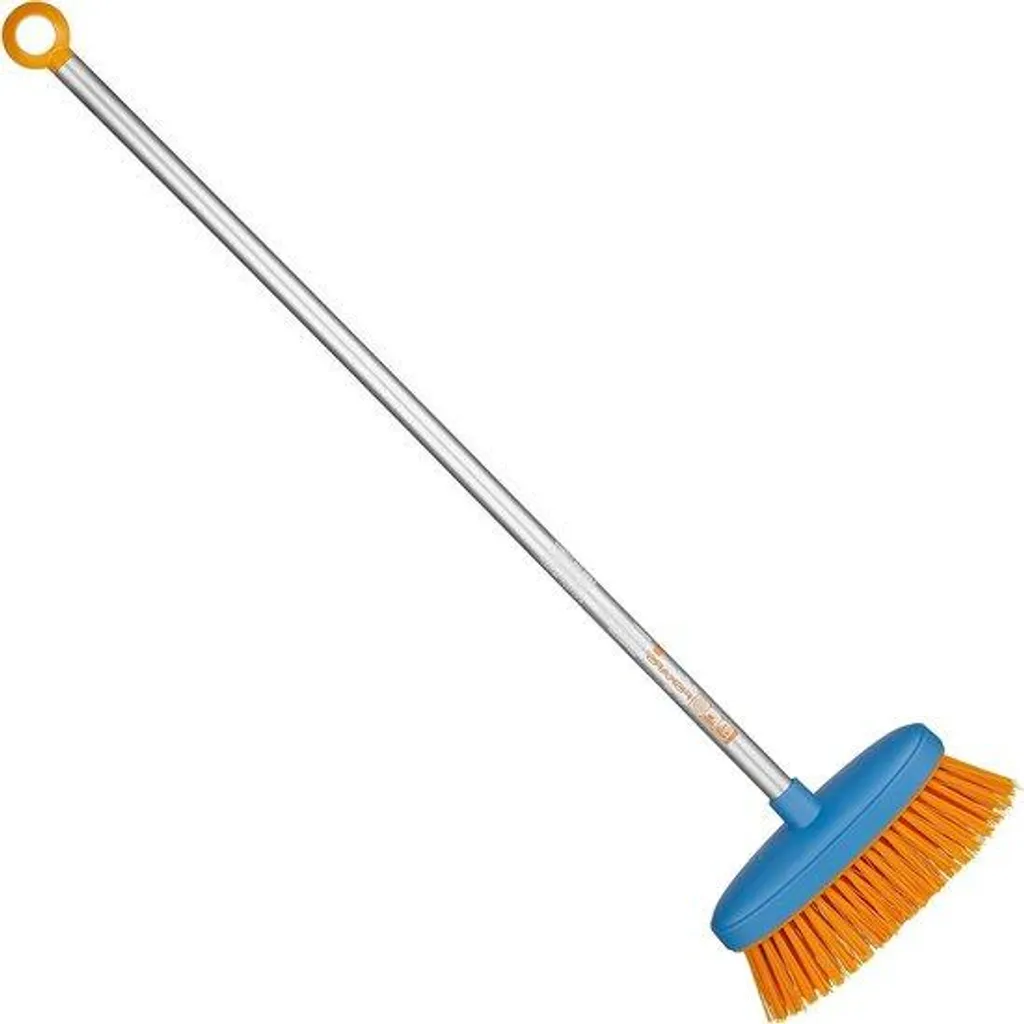 Balai enfant 80 cm robuste en aluminium et plastique bleu et orange