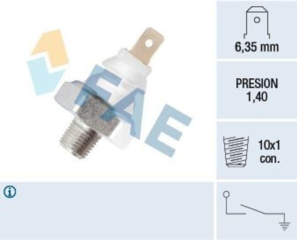 FAE 12920 Öldruckschalter Öldrucksensor für VW GOLF II (19E, 1G1) SCIROCCO (53B) Jetta II (19E, 1G2, 165) PASSAT (32B) SANTANA (32B) für AUDI 80