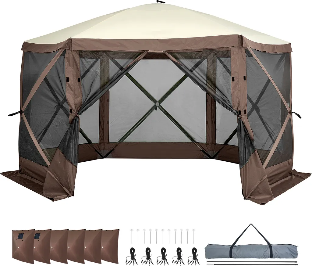 Tente Pare-vue à Montage Rapide et Protection Solaire Hexagonale Pop