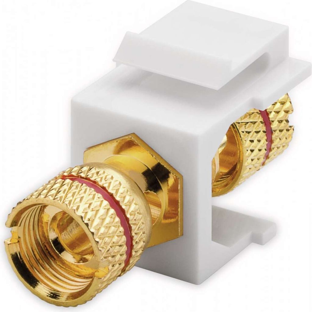 Goobay 79484 Keystone Modul Lautsprecher, Rot - 16,2 mm Breite, Polklemme > Gewindebuchse, rot